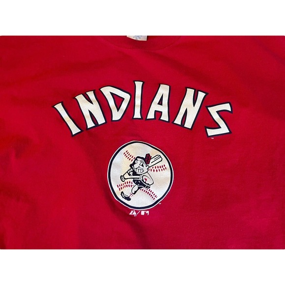 Vintage Cleveland Indians T Shirt Cooperstown Collection Men 2XL Majestic MLB - Picture 4 of 7